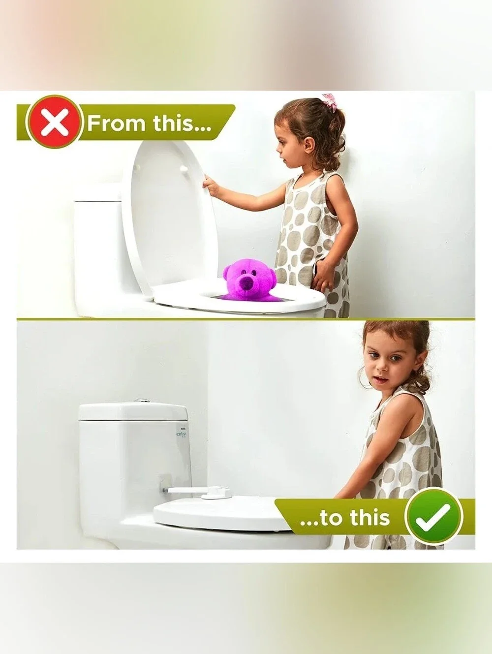 Toilet Locks Baby Proof (2 Pack) Ideal Child Proof Toilet Lid Lock with Arm – No